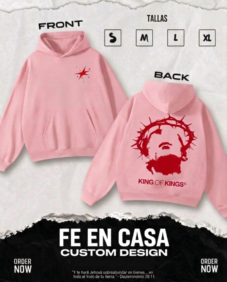 Hoodie Cristiano “King of Kings” – Sudadera de Fe con Diseño de Jesús