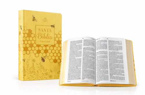 Biblia Reina Valera 1960 Letra Grande – Edición Premium Símil Piel Amarilla con Canto de Color | Última Disponible